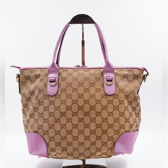 AN18❤️ GUCCI Monogram Heart Bit Charm Top Handle Tote - Picture 7 of 16